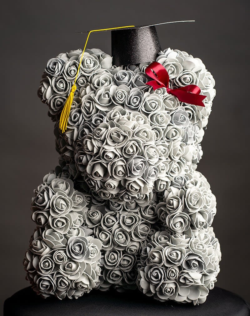 grey rose teddy bear
