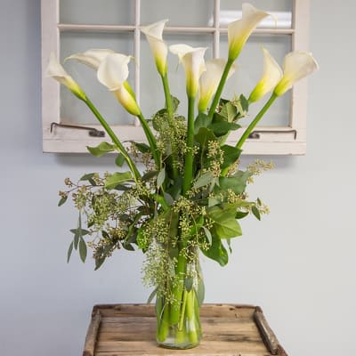 Tall White Calla Lily Vase in San Diego, CA | House of Stemms
