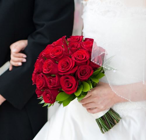 Classic Red Rose Bridal Bouquet 