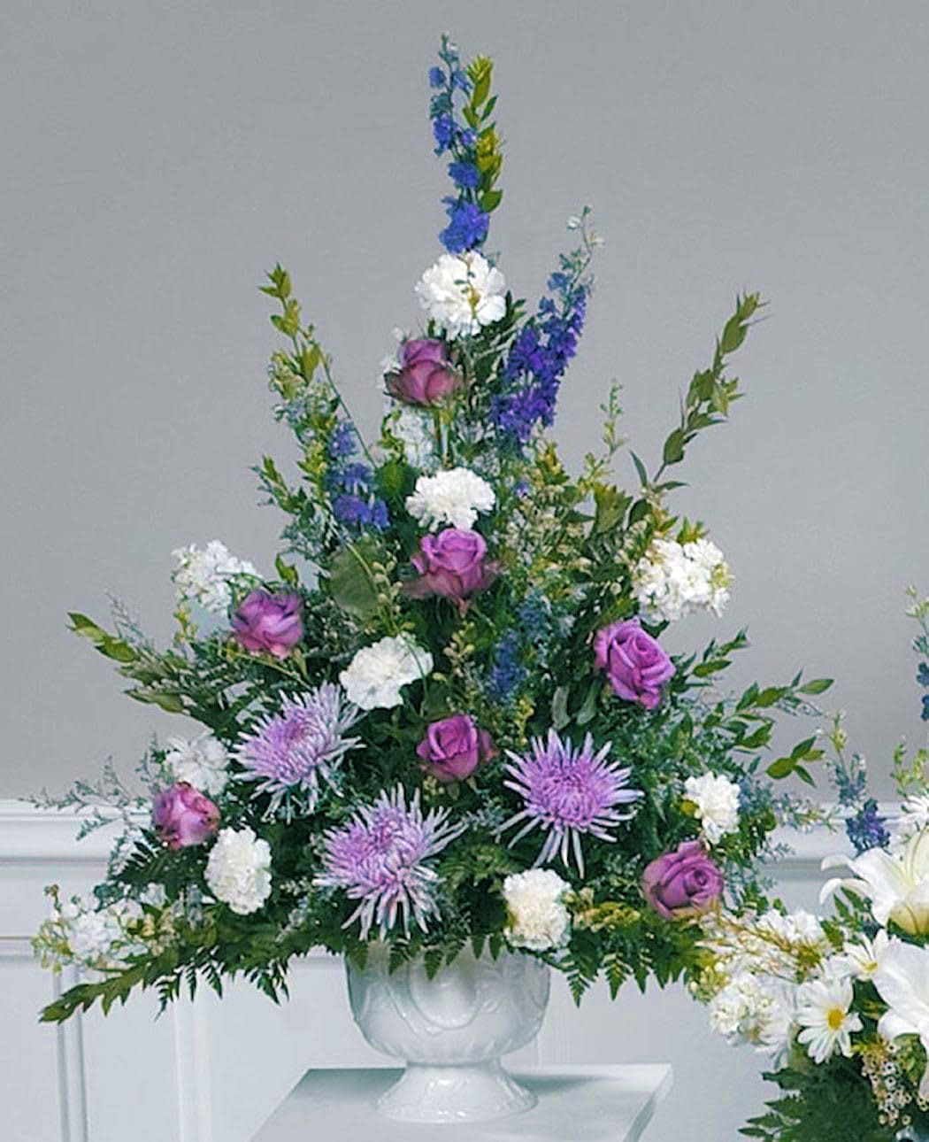 Lovely Lavender Pedestal Arrangement in Louisville, KY Premier Sympathy Flowers LOUSW