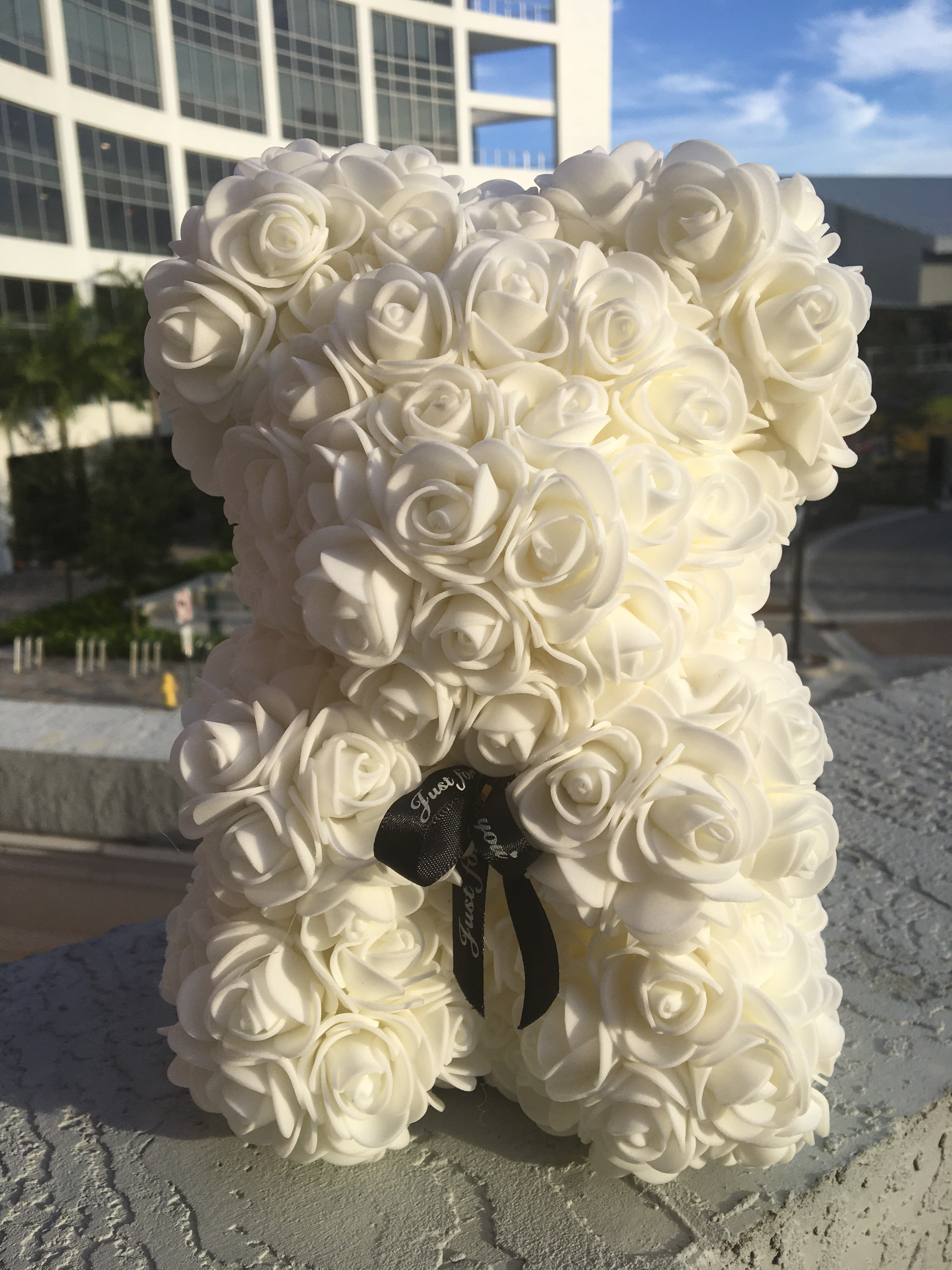 synthetic rose bear