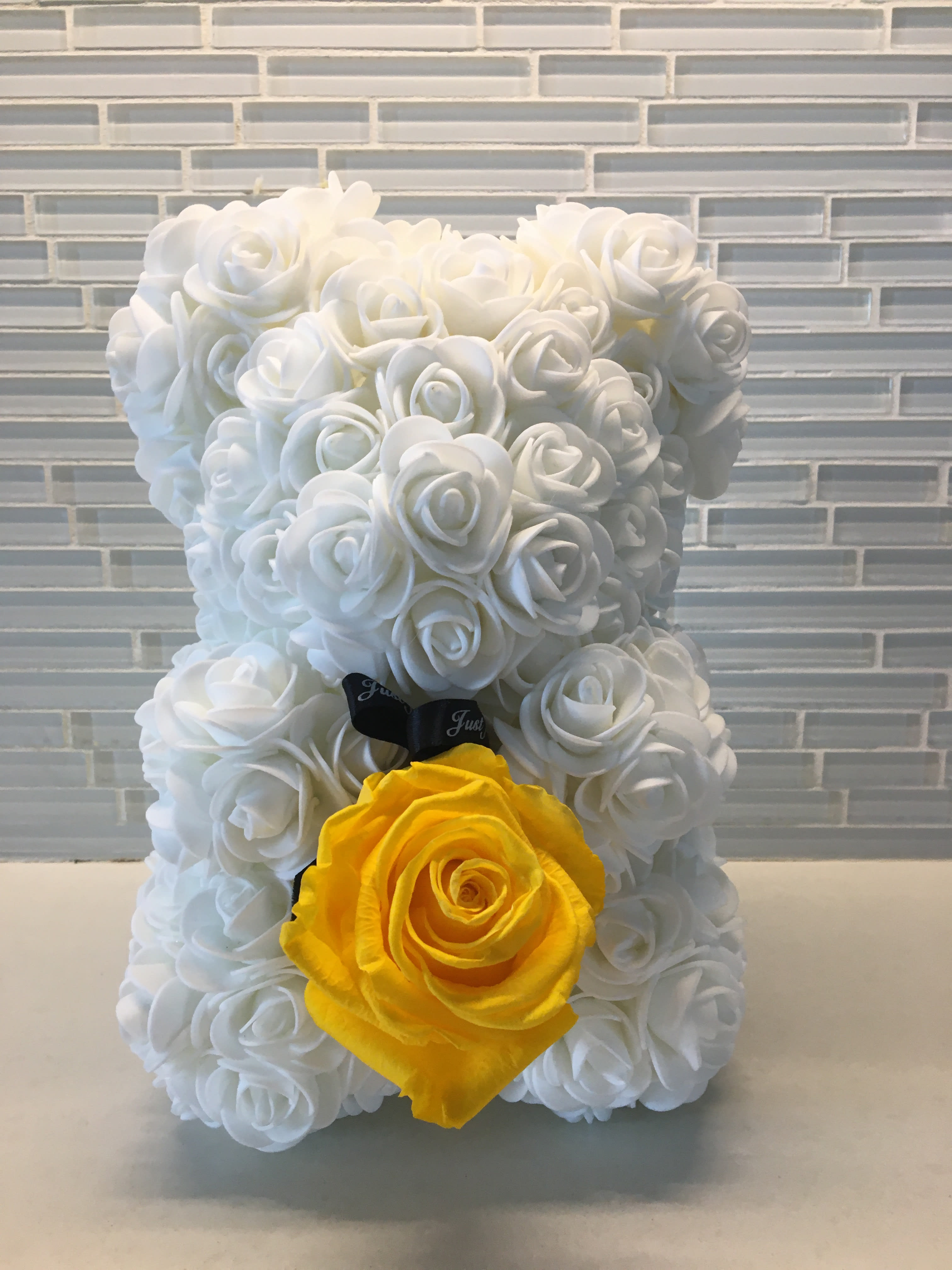 rose teddy bear yellow