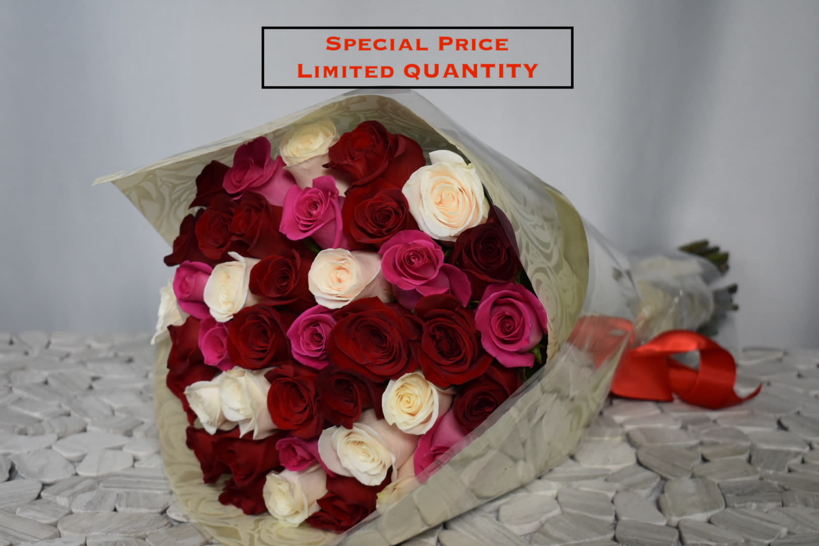50 Roses Mix Color Bouquet In Los Angeles Ca Sebas Flowers