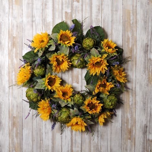 Sunflower Lavender Silk Wreath In Downingtown Pa Blue Moon Florist