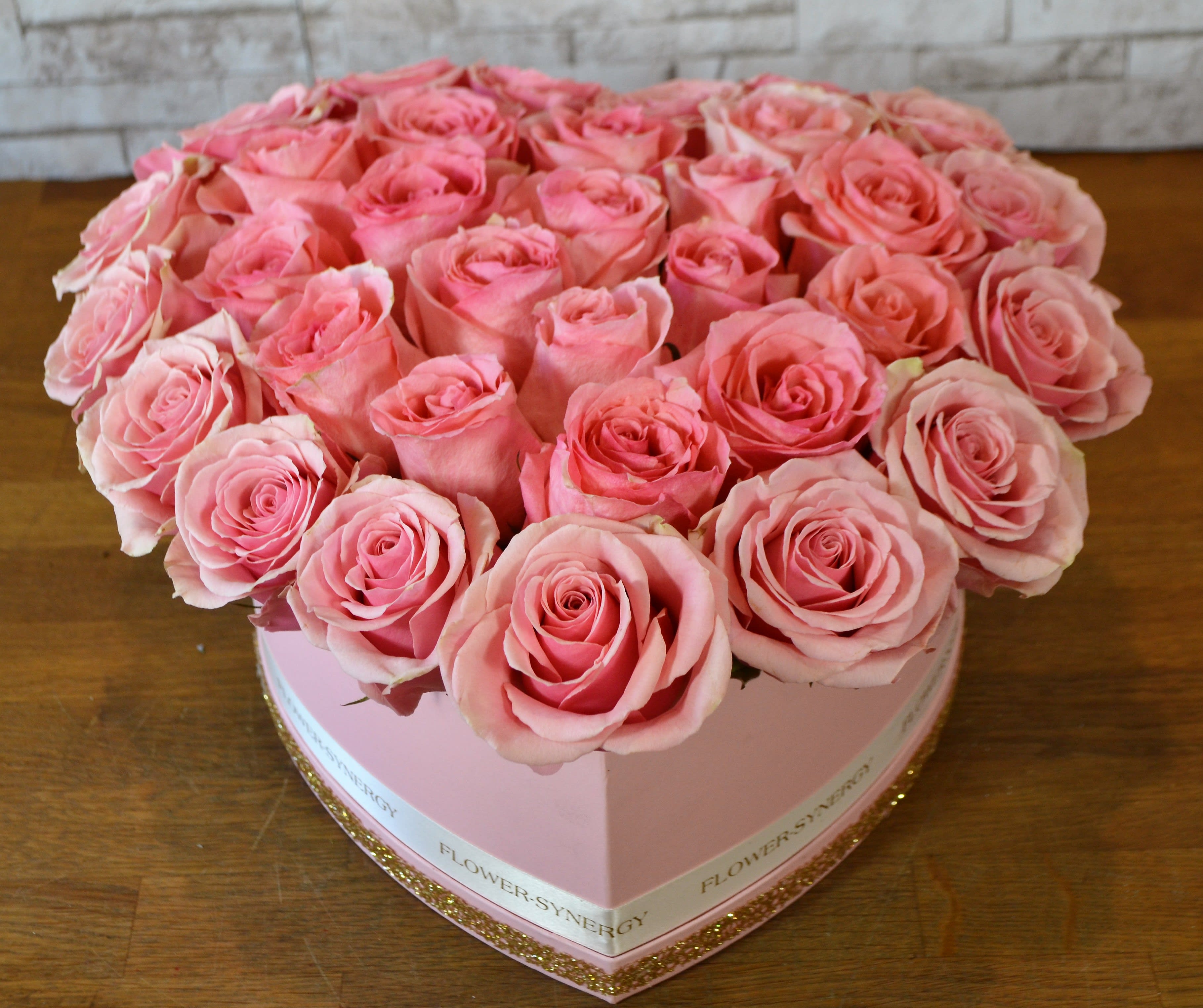 Heart Of Pink Roses By Flower Synergy