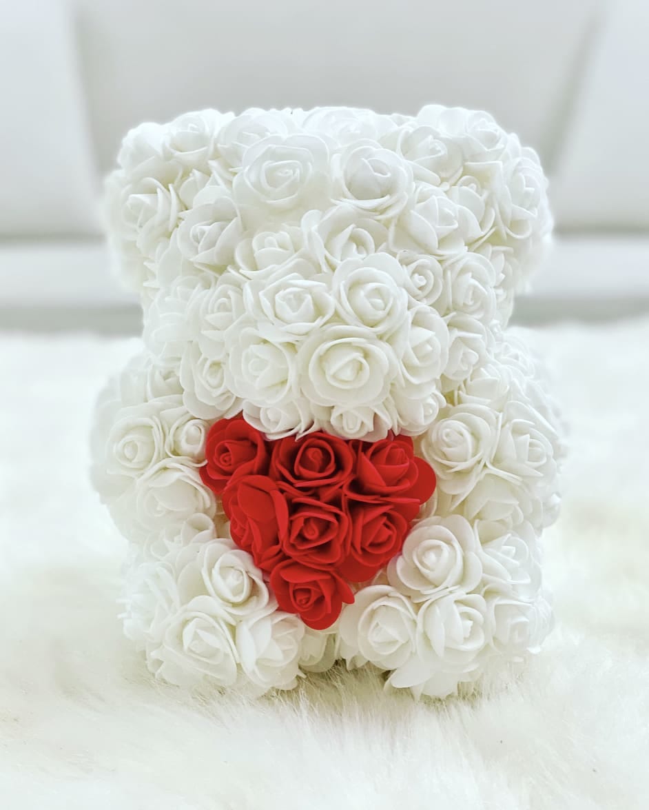 white rose bear