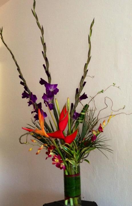 Gladly purple  - Simply beautiful mix tropical and gladiolas arrangements 
