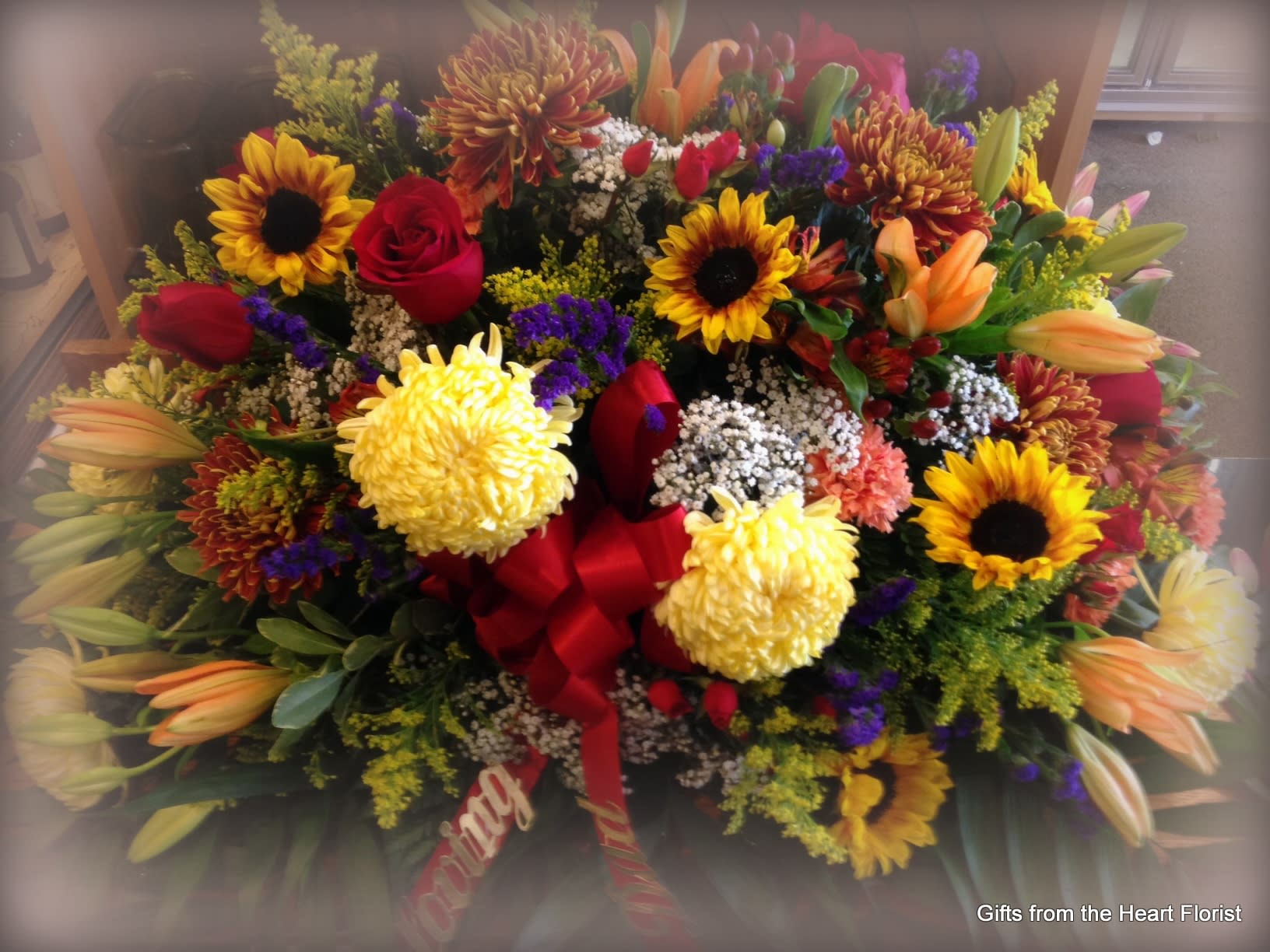 Fall Casket Spray In North Babylon Ny Gifts From The Heart Florist