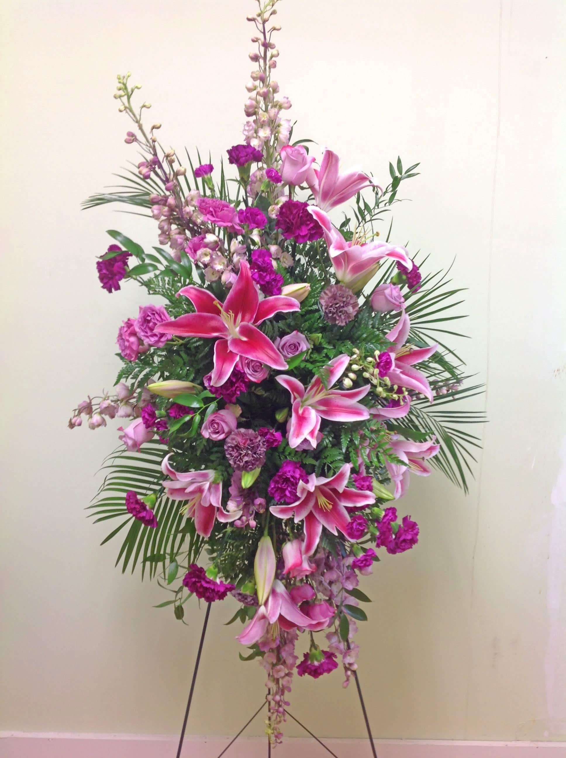 PEACEFUL TOUCH STANDING SPRAY in Charleston, SC Keepsakes Florist