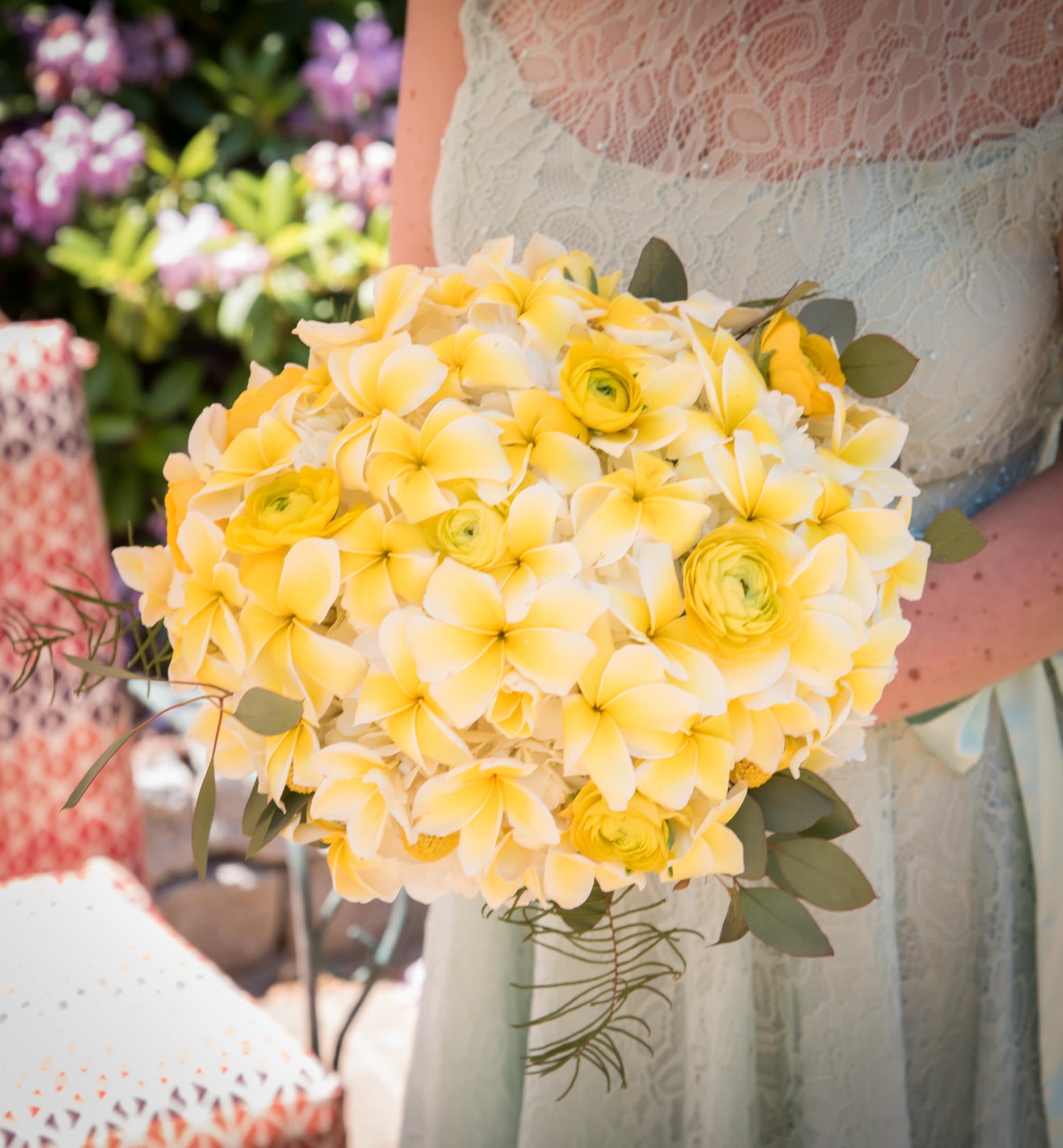 Custom Bridal Bouquet with Plumeria in Ipswich, MA Ipswich Hearts 'N