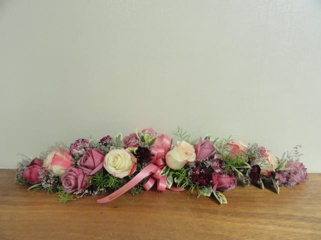 Casket Spray Garland Rope - Pinks and Purples to decorate inside the casket.
