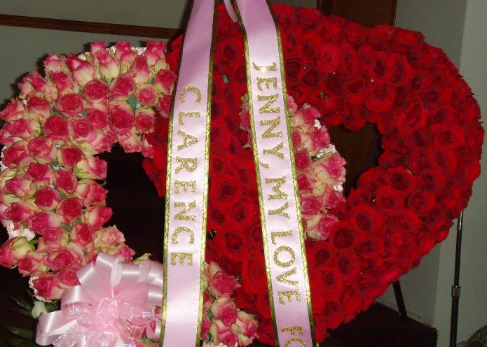 Two Open Heart Wreath - Roses