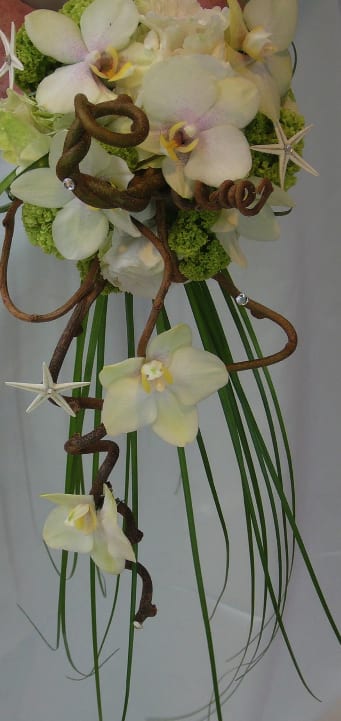 Bridal Bouquet 3 - Orchid with Kiwi Vine and Grass