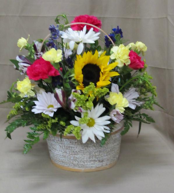 Fresh Flower Basket Arrangement By Artisan Floral Gift Boutique