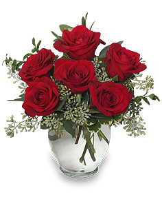 Rosy Romance - This bouquet of red roses is a classic and elegant way to show someone your love!