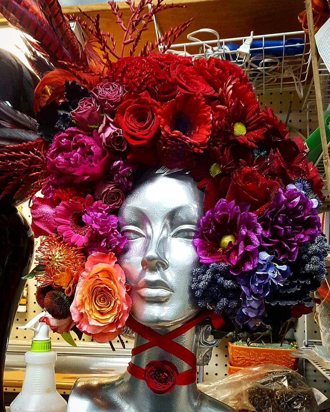 disco of color disco of color - A wide range of a variety of flowers ranging from all the colors of the rainbow. These flowers are made in an hombre rainbow style and secured to your head with beautiful satin ribbon.