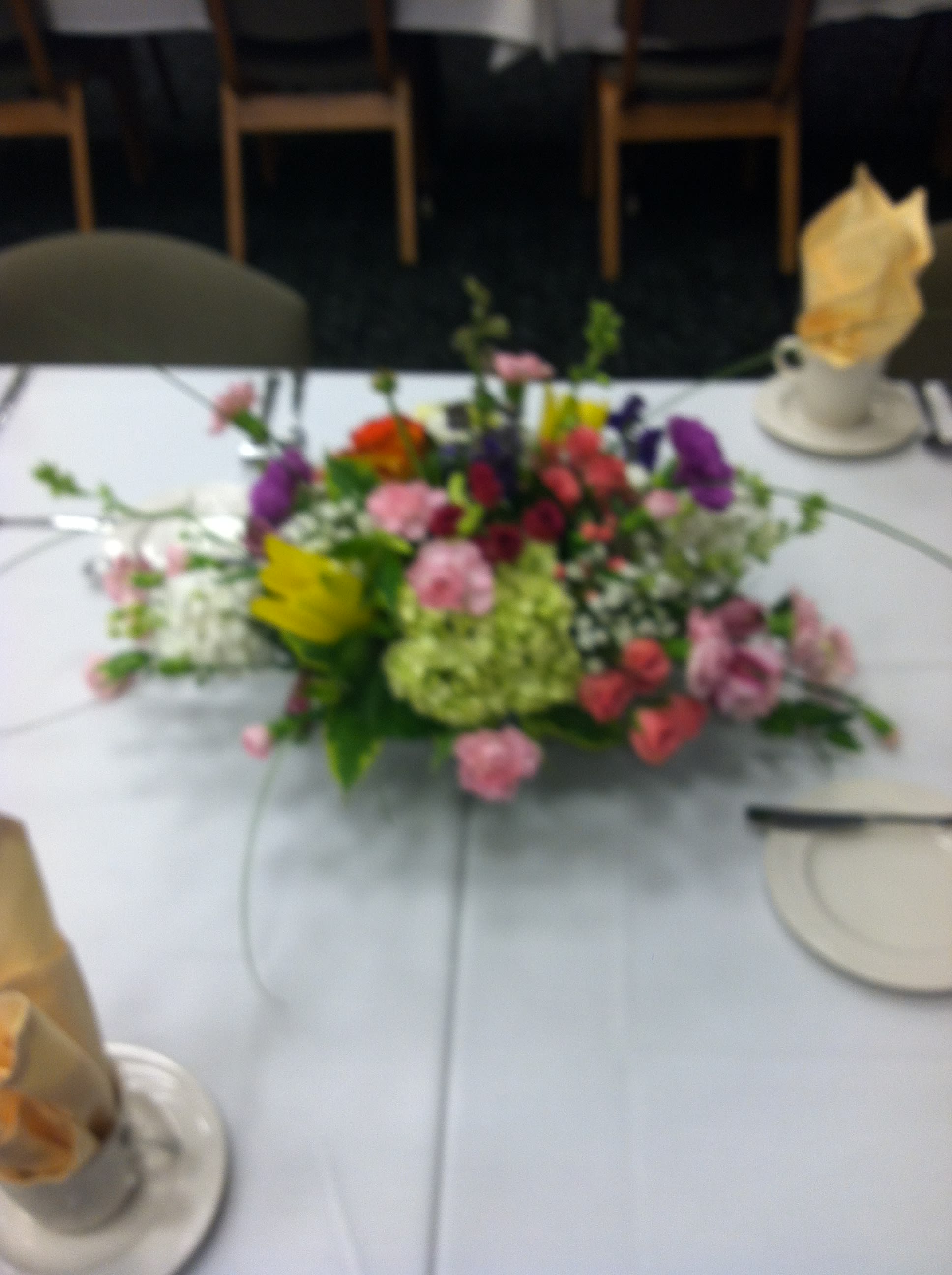 Dinner party flowers.. - centerpiece style mixed seasonal flowers 