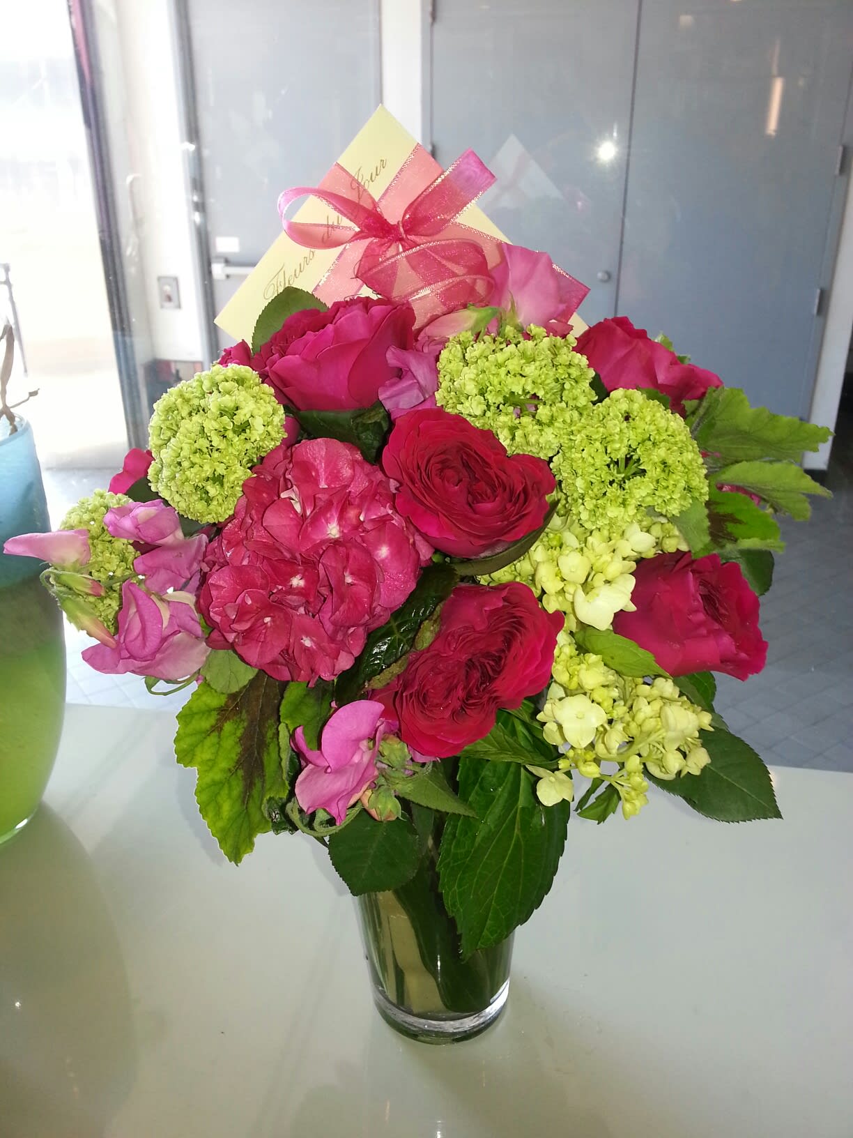 Cranberry Crush - Viburnum, Roses, Hydrangea, Sweet Peas, Scented Geranium,