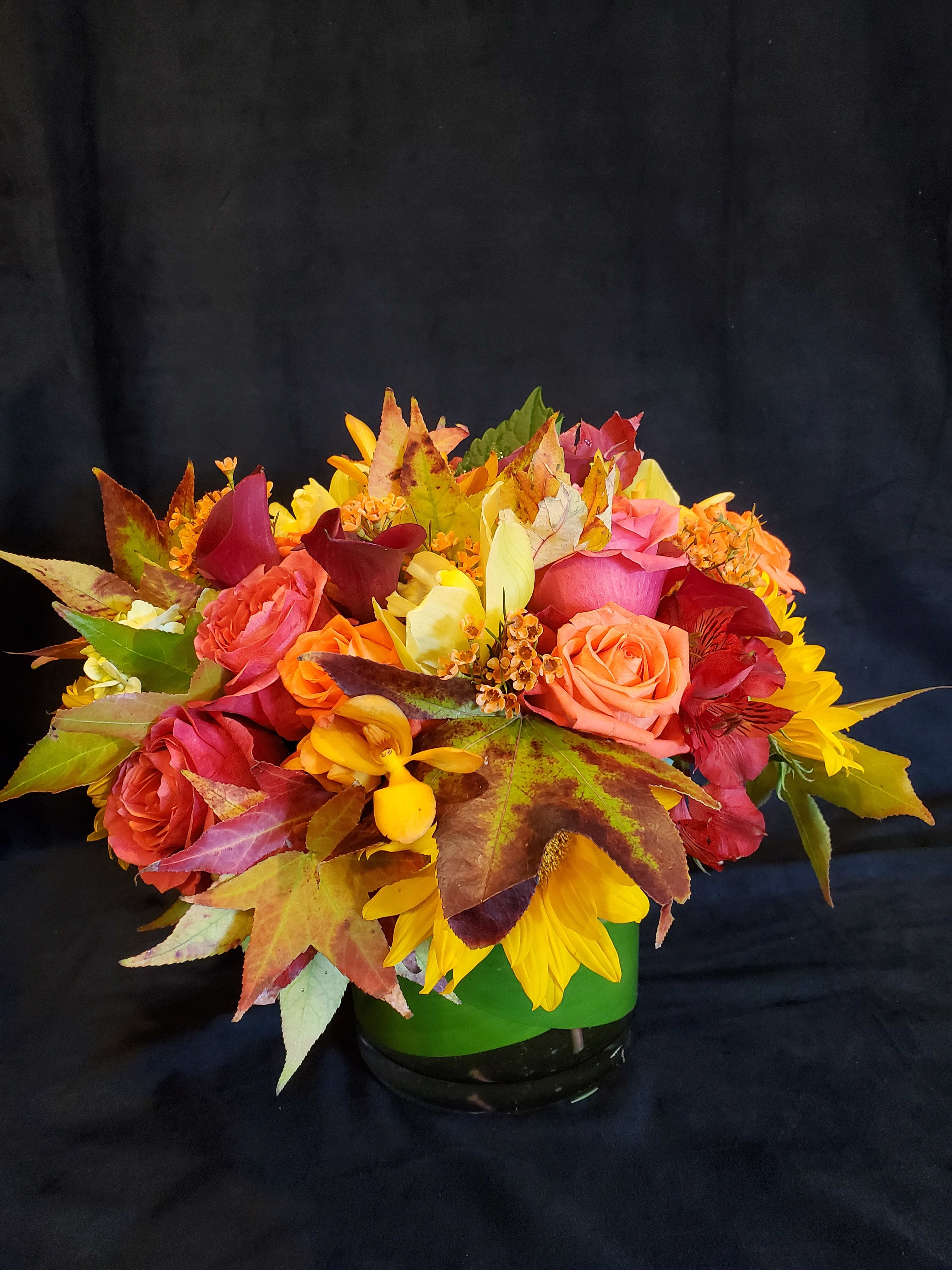 Thankful  - Combination of autumn flowers and foliage 
