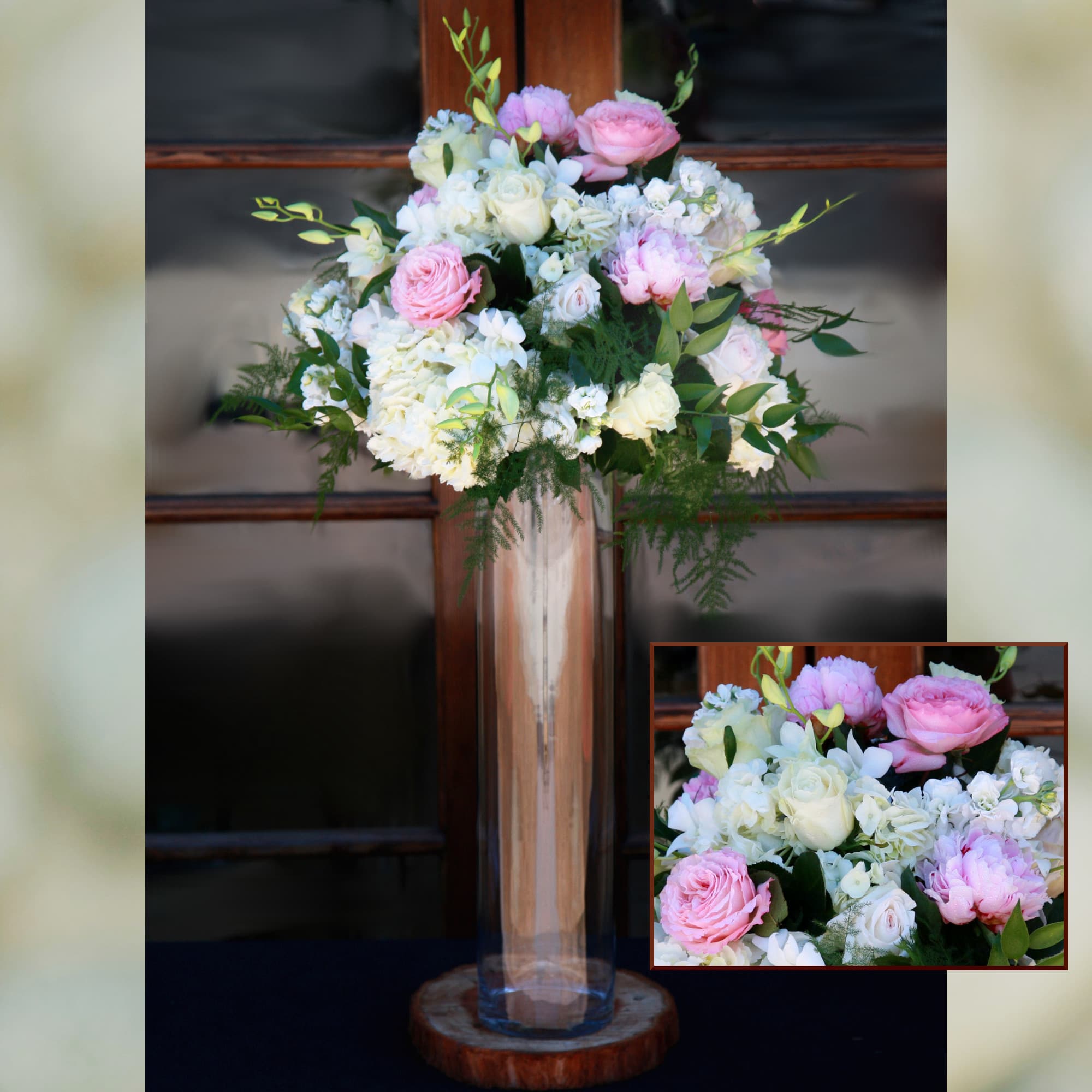 Rose & Peony Romance Cylinder Vase (SF290) in Claremont, CA Sherwood