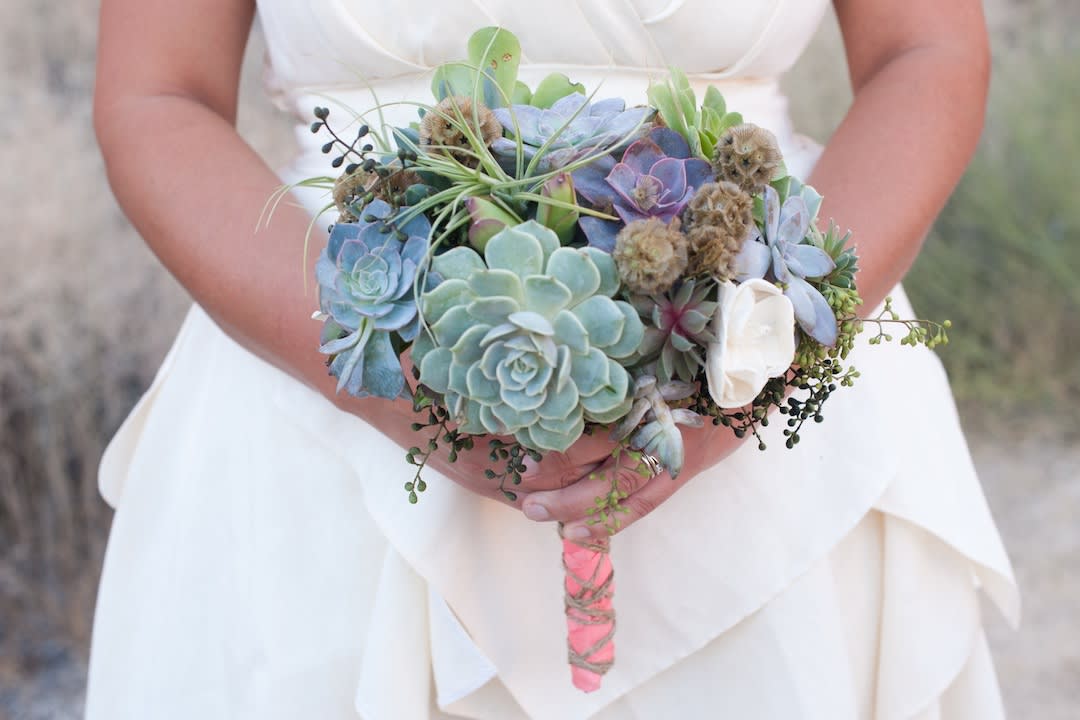 Succulent wedding bouquet clearance