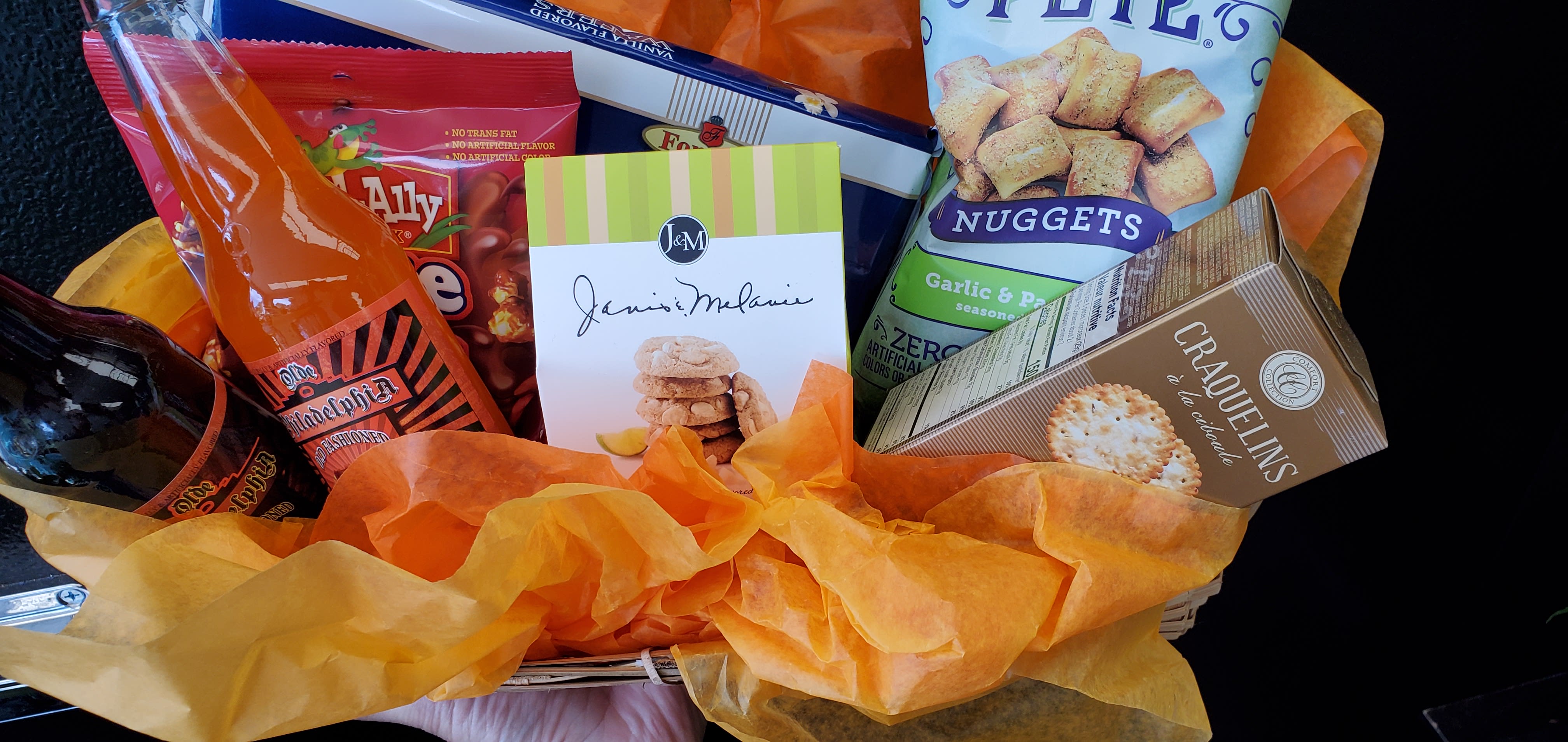 Sweet and Salty Snack basket in Lexington, MA Crickets Flowers