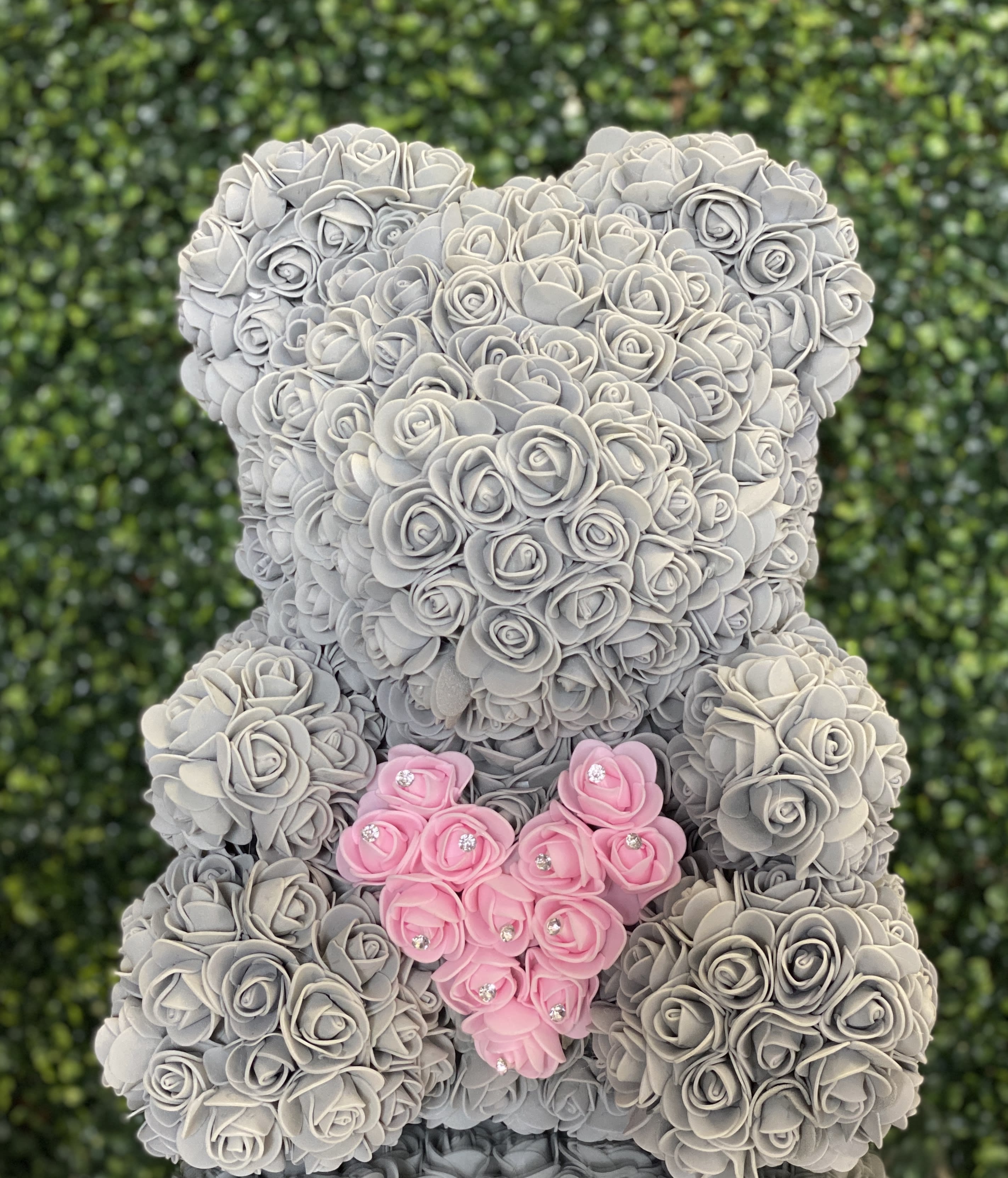 grey rose teddy bear