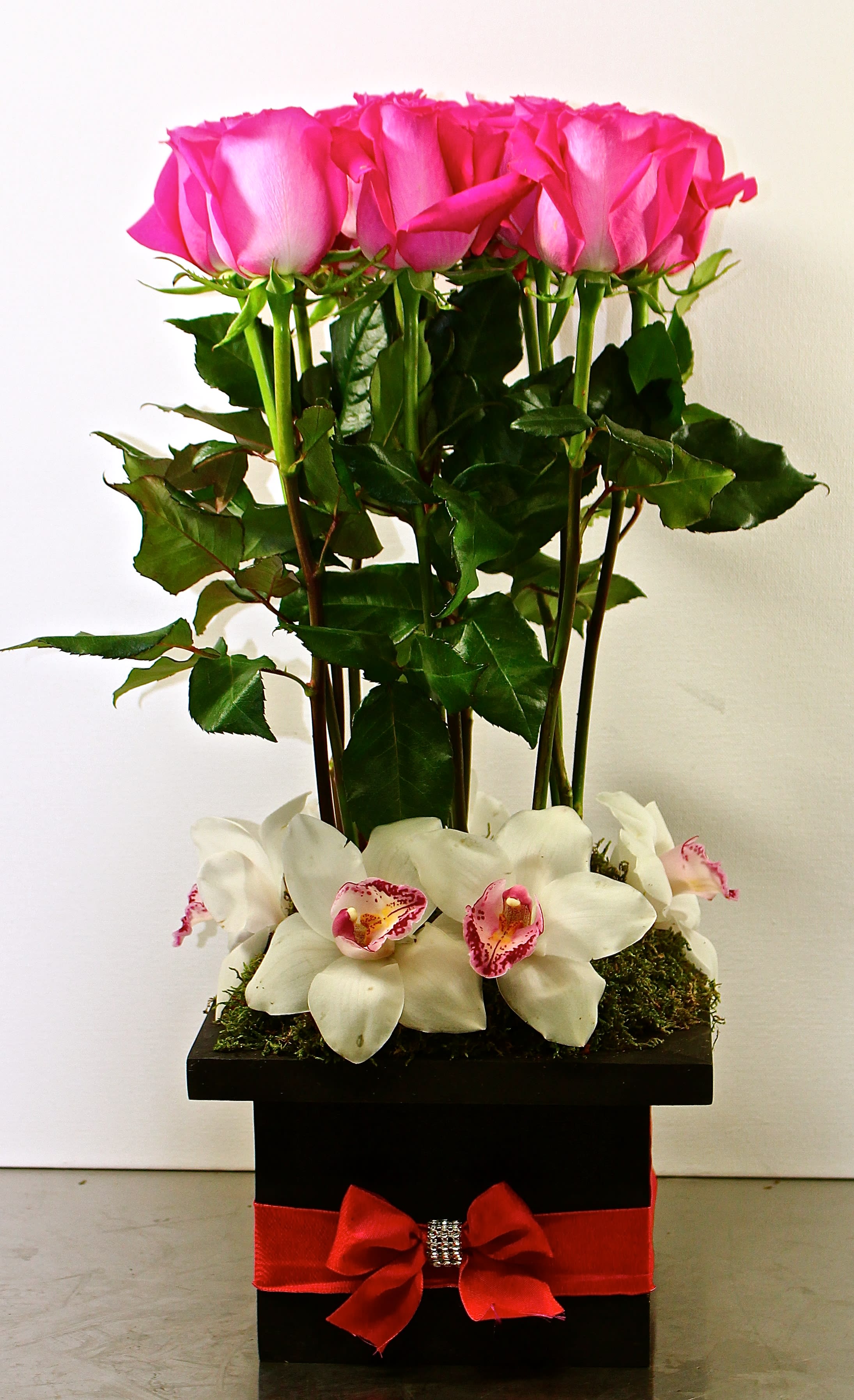 Valentines Cymbidium Orchids and Roses in Manhattan Beach, CA