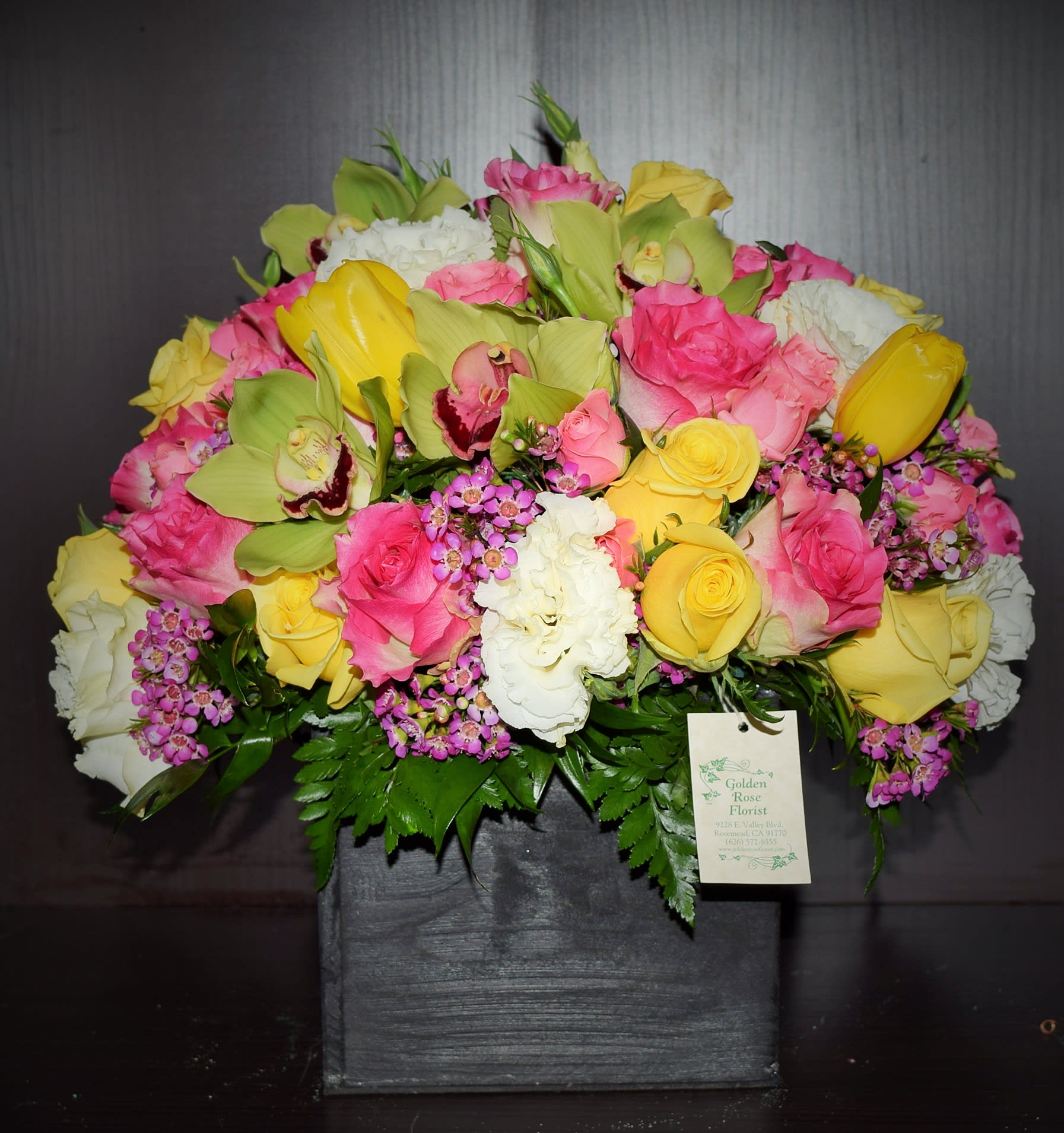 1281.GRF in ROSEMEAD, CA Golden Rose Florist