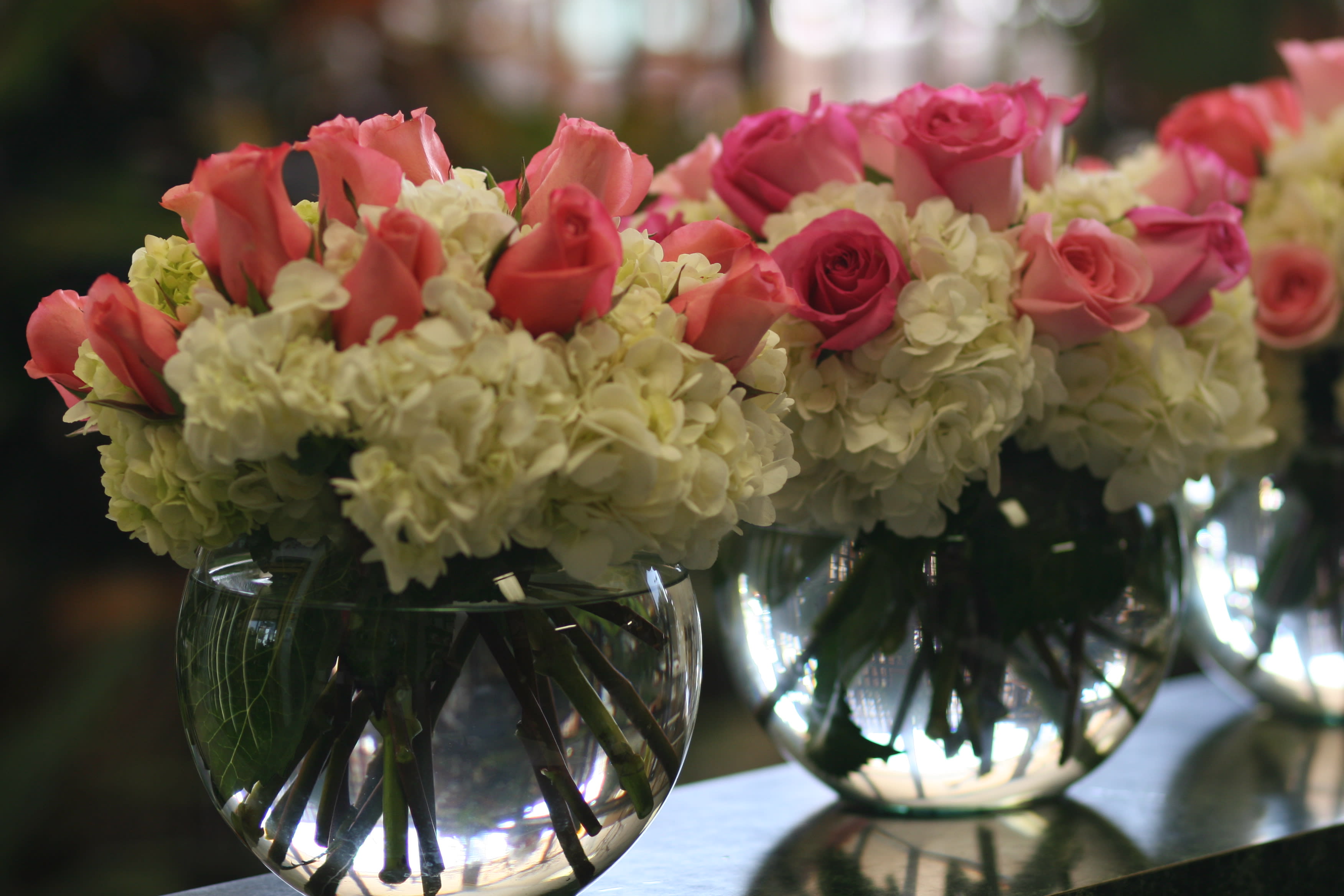 Pinks and White by West Hollywood Florist