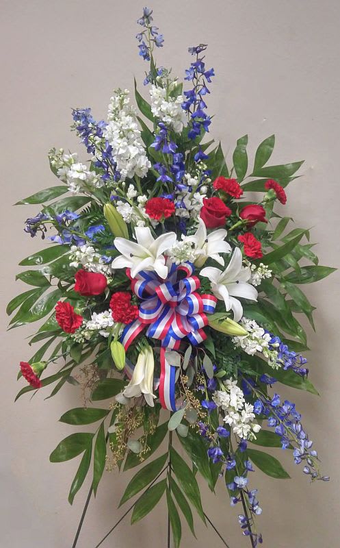 Red White And Blue Standing Spray By Weathers Flower Market