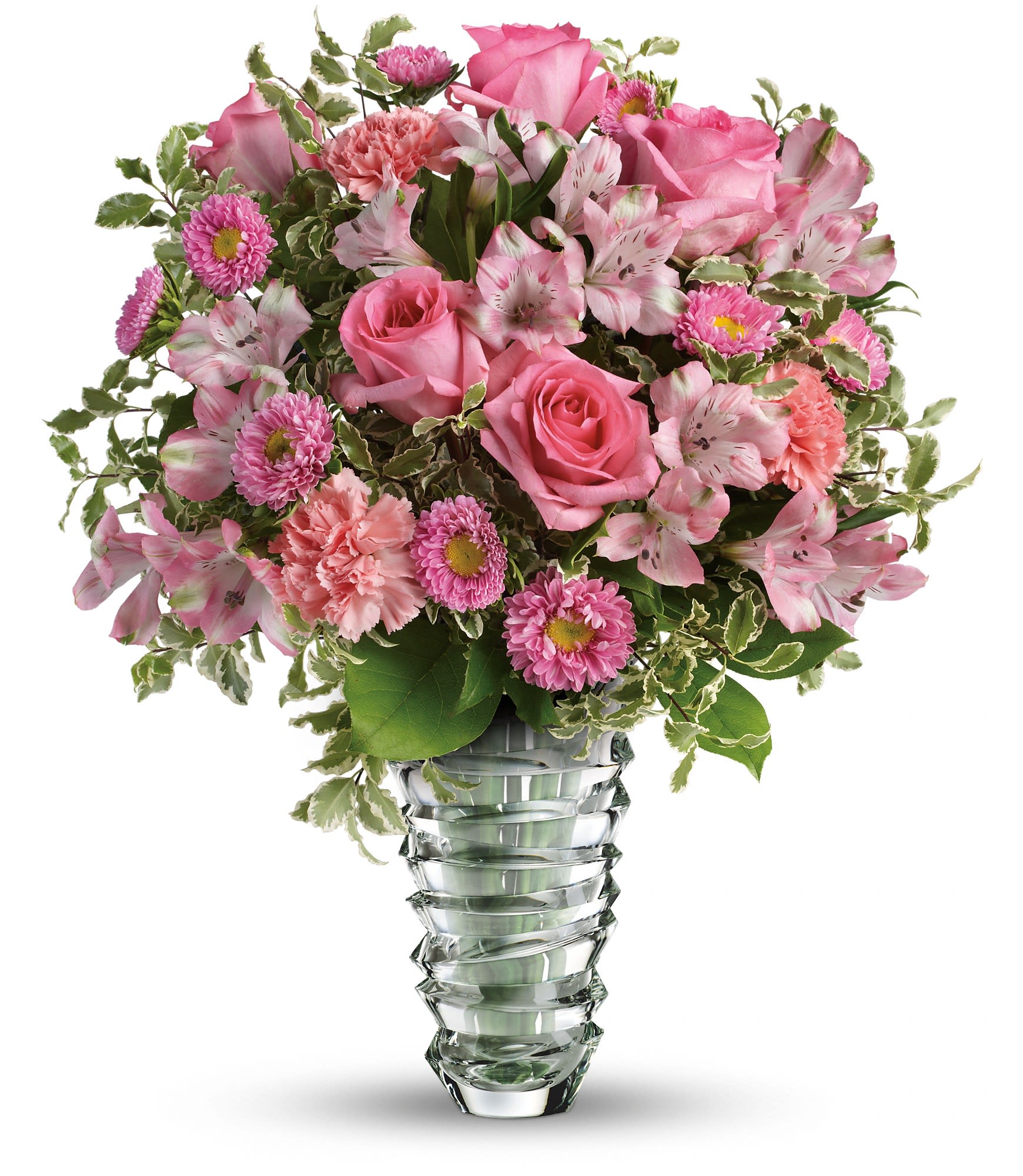 Teleflora's Rose Fantasy Bouquet - This heart-stopping arrangement of bright pink blooms in a Beautiful glass vase is what fantasies are made of!