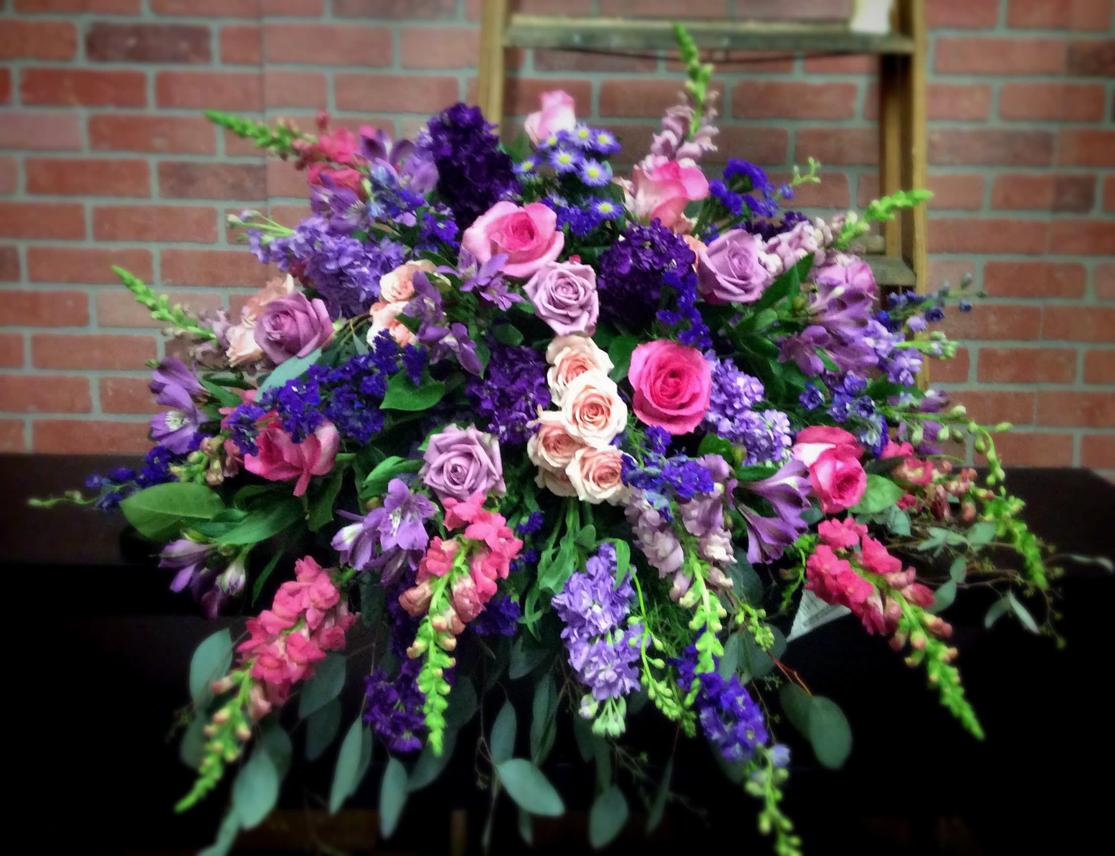 Lavender & Purple Funeral Flowers, Purple Funeral Spray