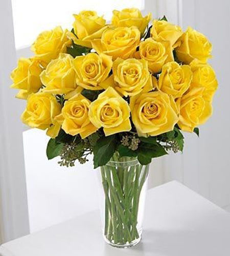 yellow roses yellow roses - 12 yellow roses in vase