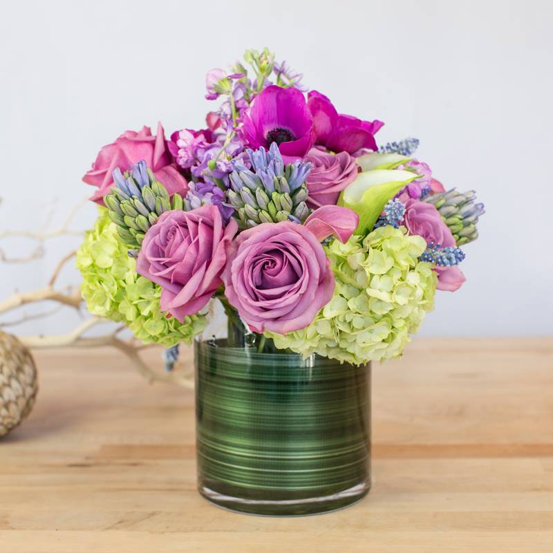 Rose, Anemone, and Hydrangea Arrangement  - This colorful assortment of flowers is perfect for any occasion and will put a smile on anyone's face. 