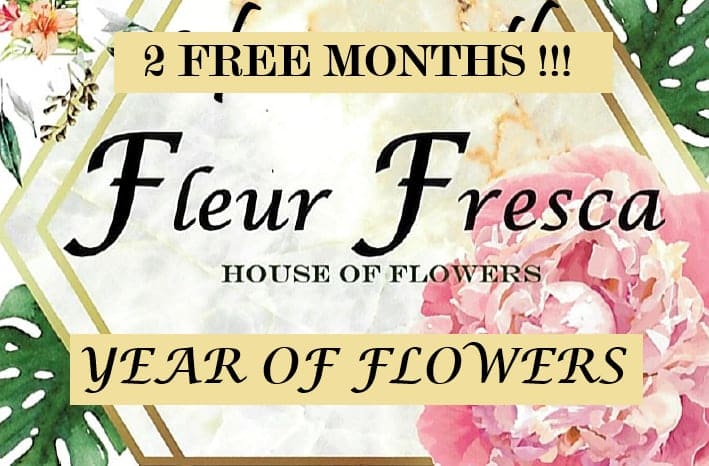 Year of Flowers Limited Time Offer !!! Year of Flowers Limited Time Offer !!! - RECEIVE 2 FREE MONTHS WITH THIS OFFER ! *Pay for 10 months of floral arrangements valued at $100 each and the 2 last months are on us. Give the gift of joy every month without having to even think about it, we can customize dates of the month for florals to be delivered on special occasions. Tell us what colors they enjoy, florals even seasons. We will customize the arrangement to fit their unique style. *Delivery charge not included