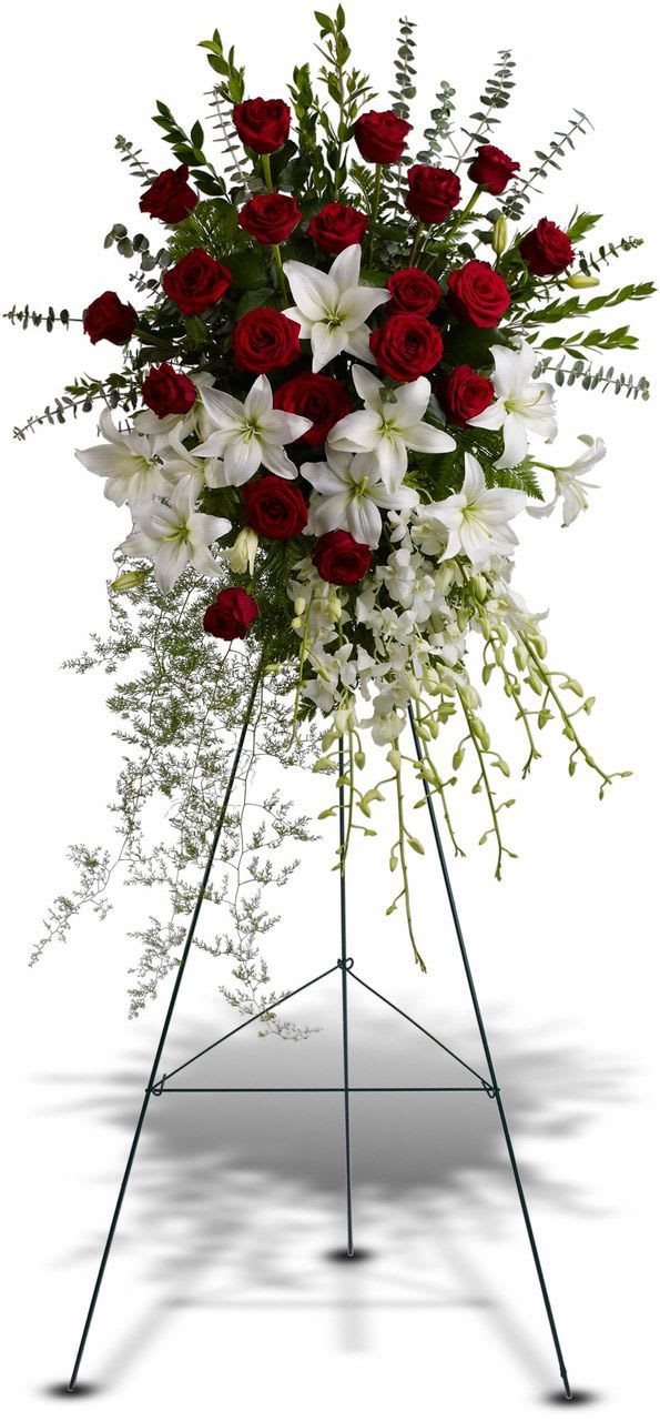 LILY AND ROSE TRIBUTE SPRAY - T226-1A in San Jose, CA | Toshi's Flowers
