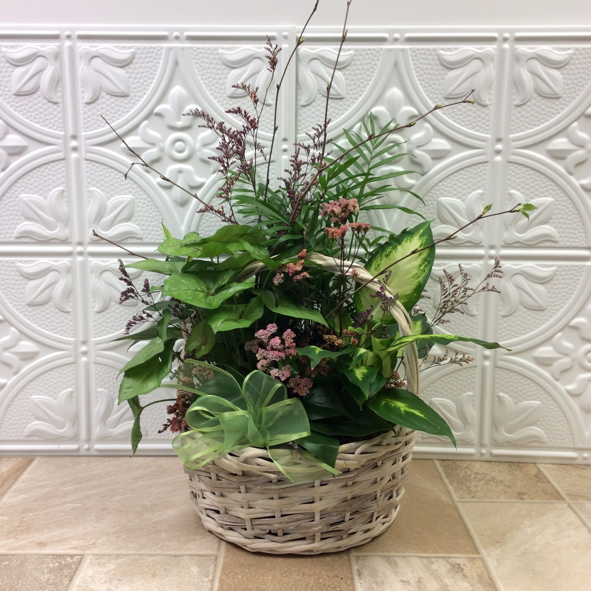 10” Decorated Plant Basket in La Crosse, WI Cottage Garden Floral
