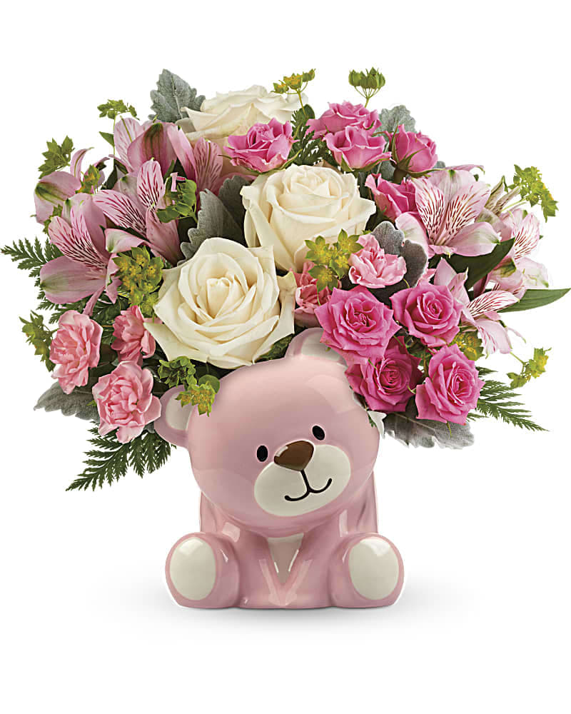Ferns and petals teddy bear bouquet 2025
