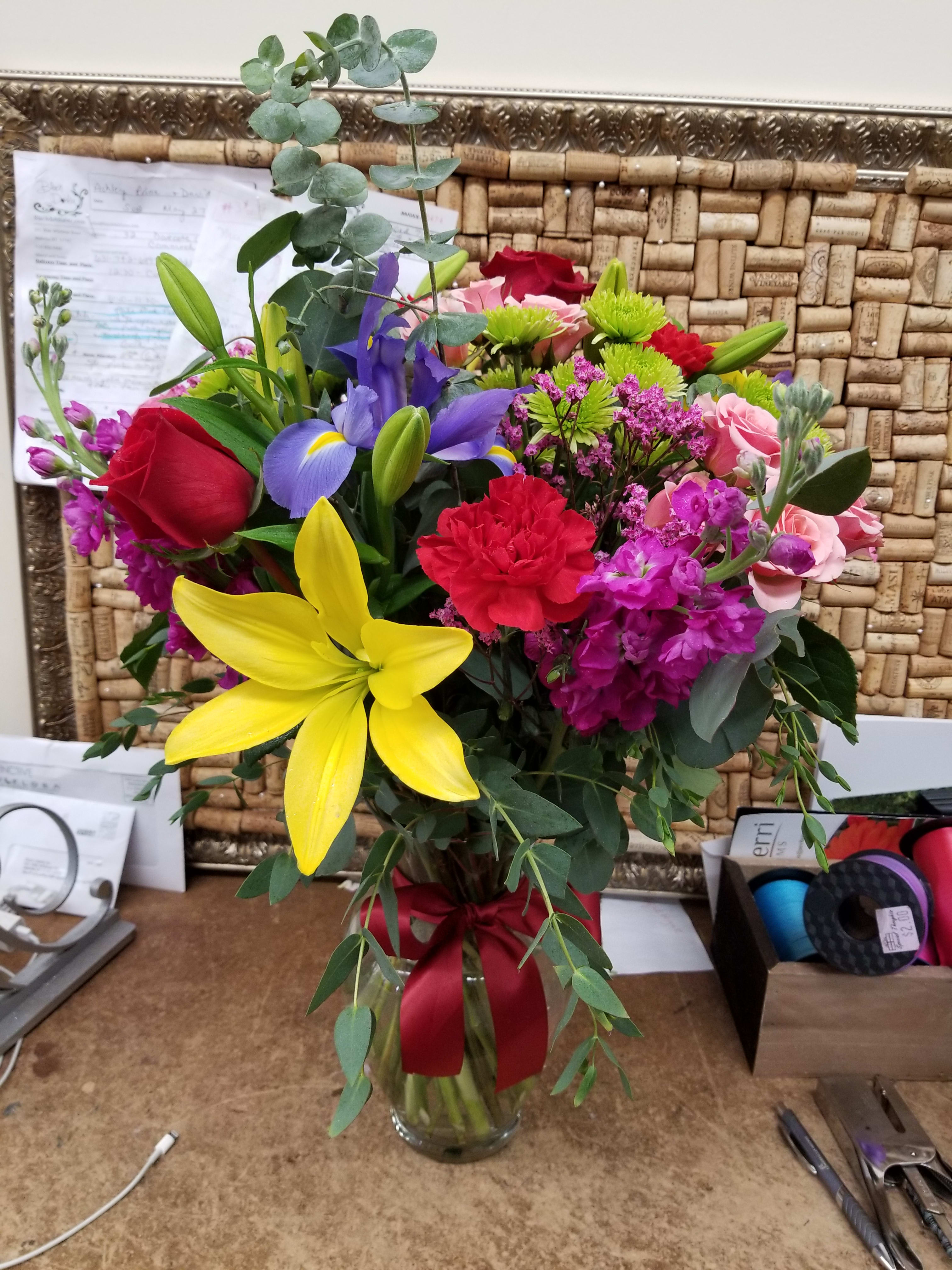 Nice mix vase arrangements in Hempstead NY Flowers by Manny