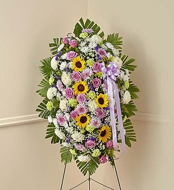 Sunflower and Rose Standing Spray - Sunflower and Rose Standing Spray