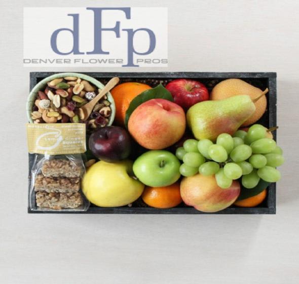 Fresh Fruit and Gourmet Nuts and Toffee Crate LOCAL Fresh Fruit and Gourmet Nuts and Toffee Crate LOCAL - <p>Denver Flower Pros offers this Fresh Fruit , nuts and Toffee Crate . Fresh fine fruits may vary seasonally wit locally made Toffee, Chocolate and a 4 oz mixed salted nuts offering . This gift is available for same day delivery and we can ship this nationwide . Call in for nationwide shipping.</p>