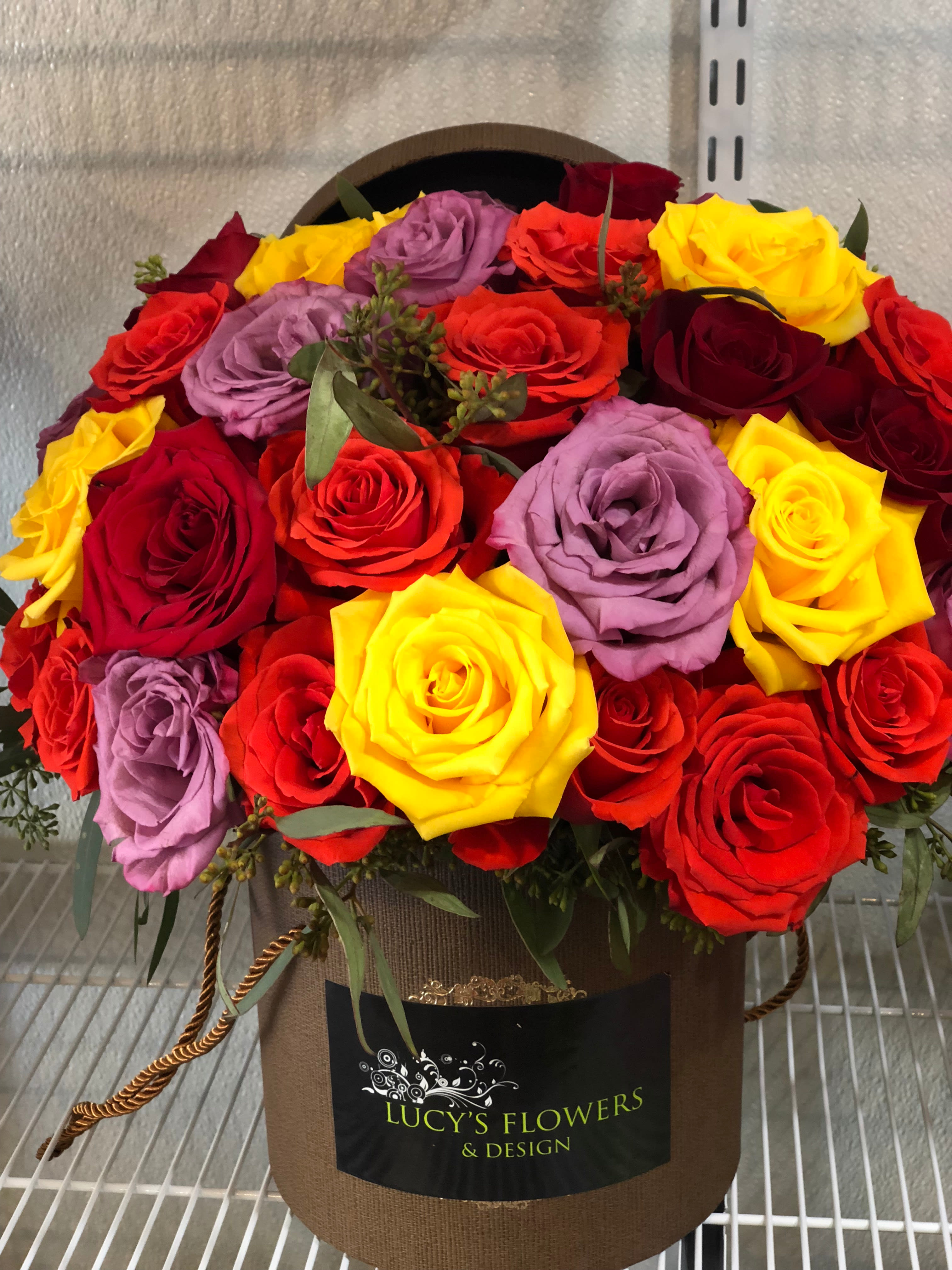 Colorful Rose Box in Denver, CO Lucy's Flowers & Design