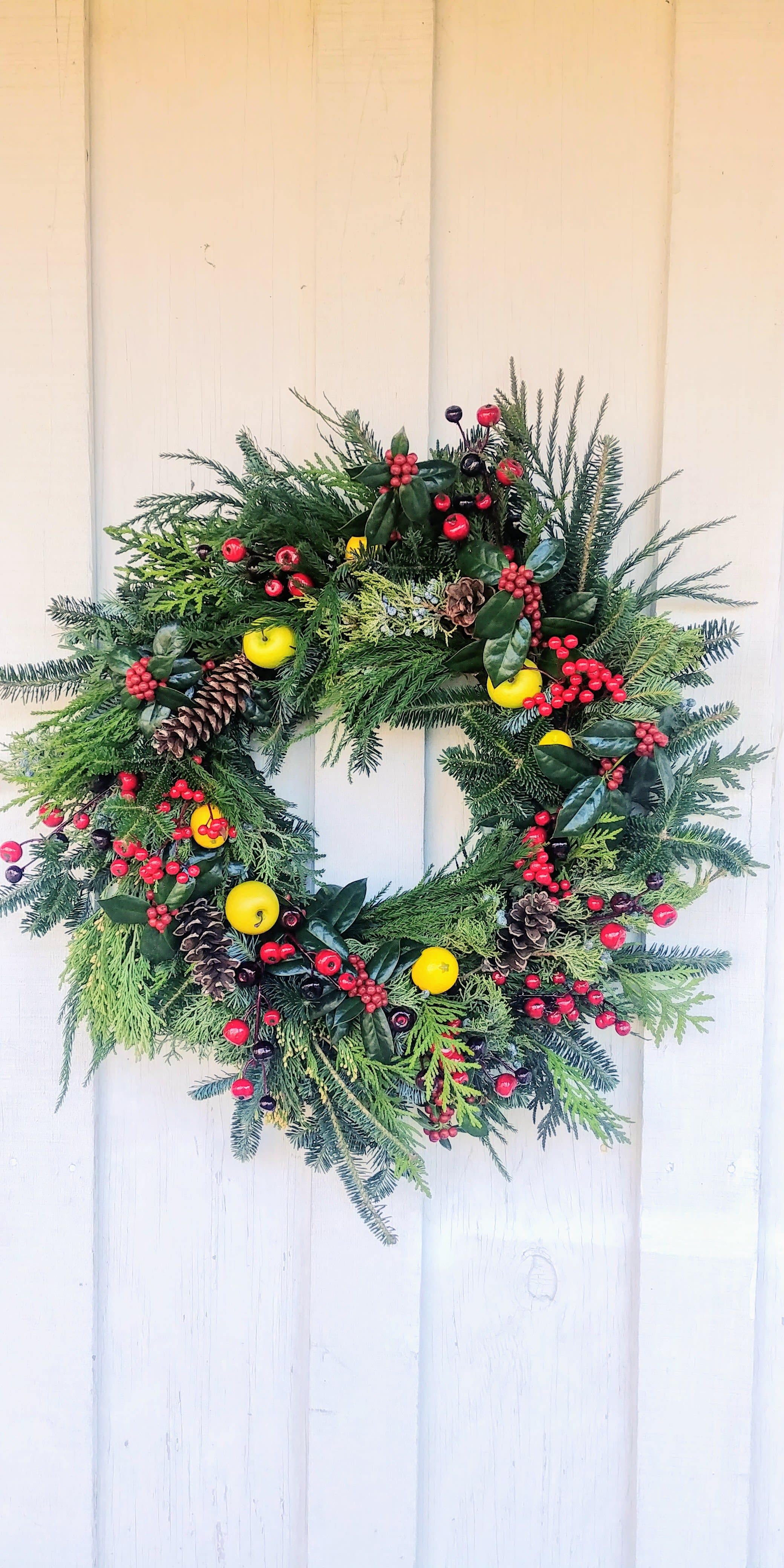 Fruit and Berry Wreath in SEVERN, MD Willow Oak Flower & Herb Farm