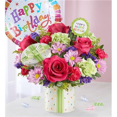 Birthday Flowers And Balloons Images