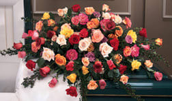 ON SALE WAS $290- GARDEN OF LOVE  - RAINBOW OF COLOR WITH 75 ASSORTED COLOR OF ROSES APPROX. 36 INCHES WIDE.