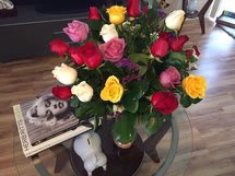 ON SALE WAS $120- RAINBOW OF COLOR - 2 DOZEN ASSORTED COLOR ROSES - 2 DOZEN IMPORTED ROSES