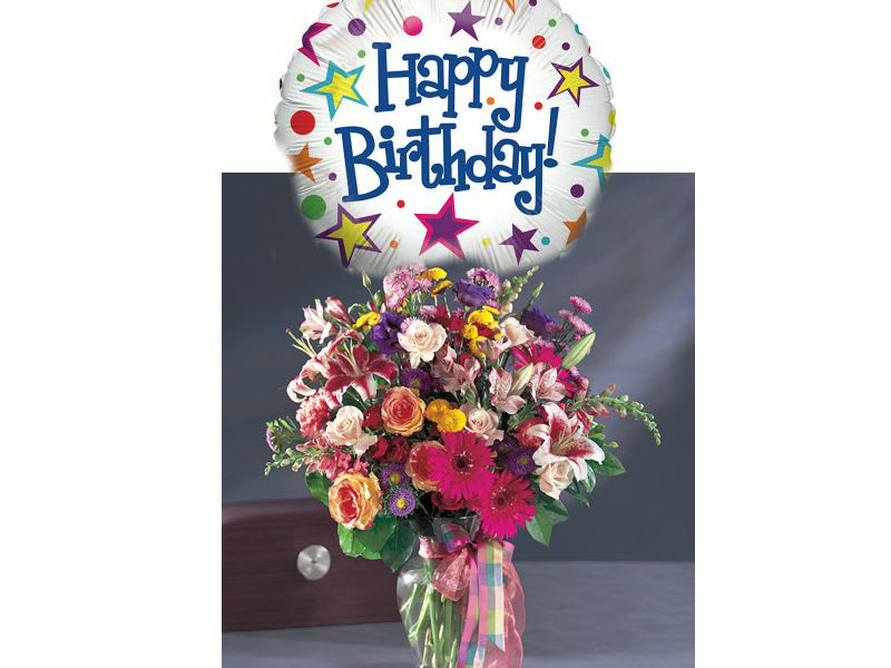 Happy Brithday Flowers And Balloon In Los Angeles Ca Flowers Pronto Happy birthday background with balloons. happy brithday flowers and balloon in los angeles ca flowers pronto