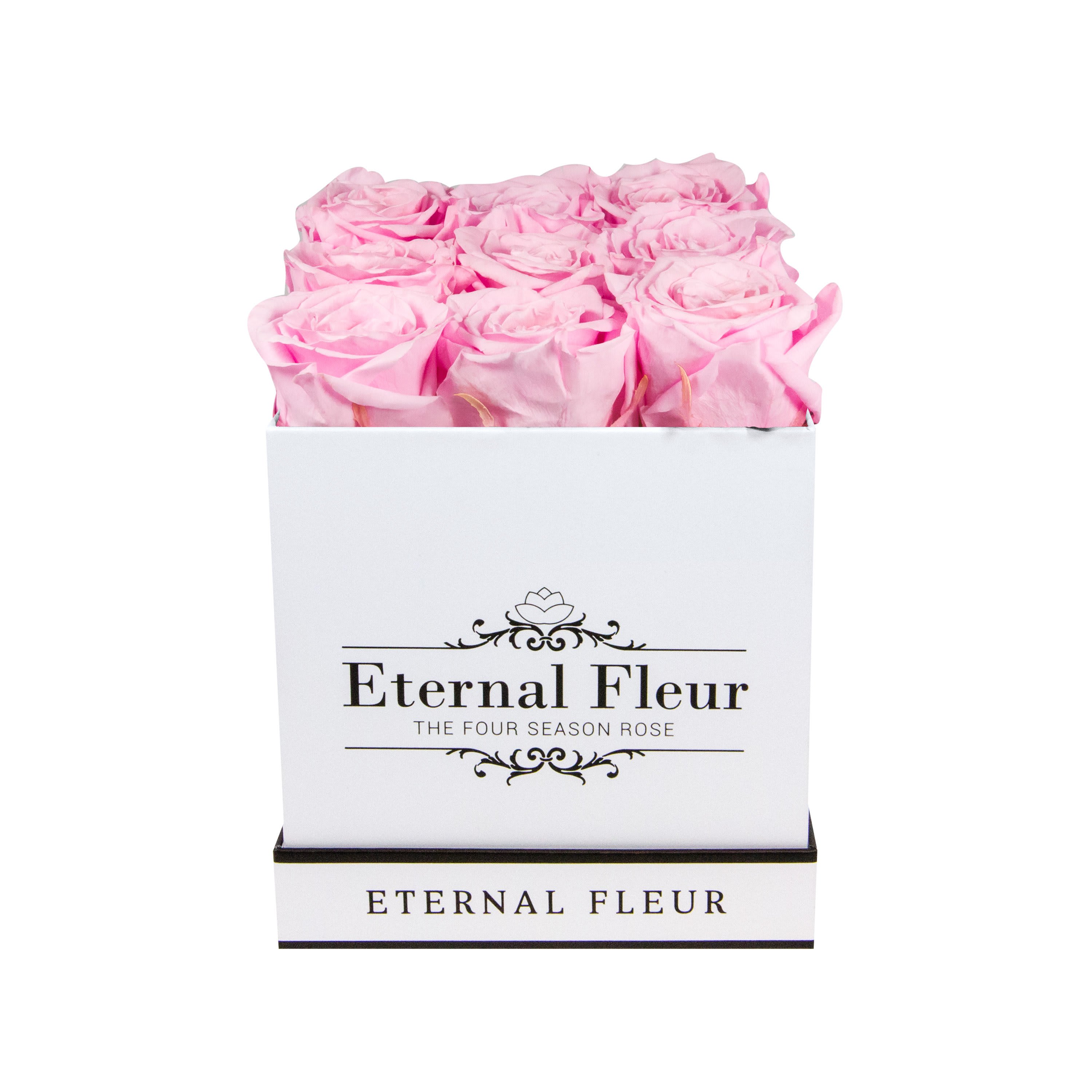 Grand Square 9 Roses Pastel Pink Please Select Black Or White Box By Eternal Fleur