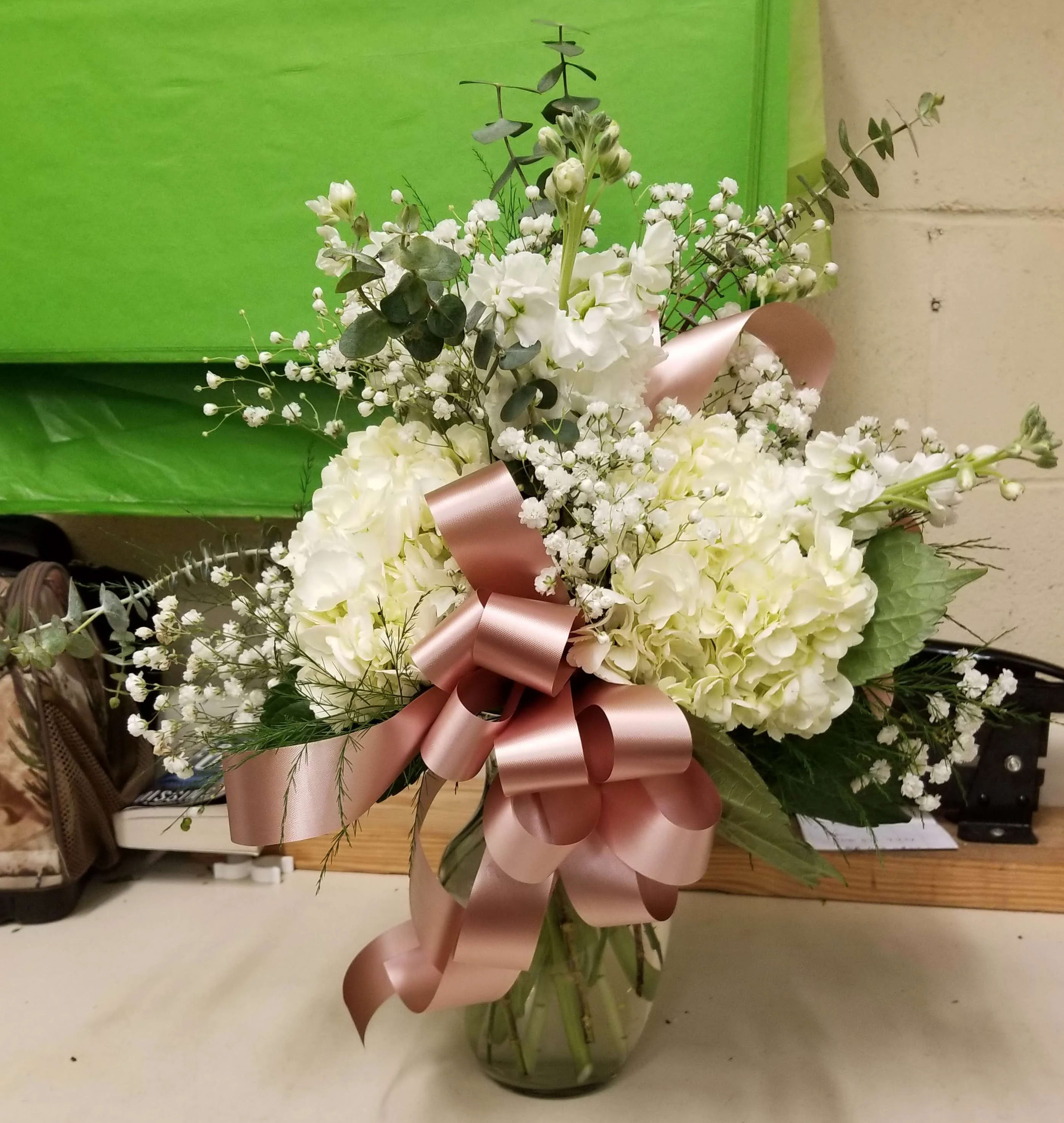 Hydrangea And Stock In Aiken Sc Ivy Cottage Flowers Gifts